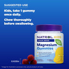 Natrol Kids Magnesium Citrate Gummies, Apoyo al Sueño, Frambuesa, 30 Unidades