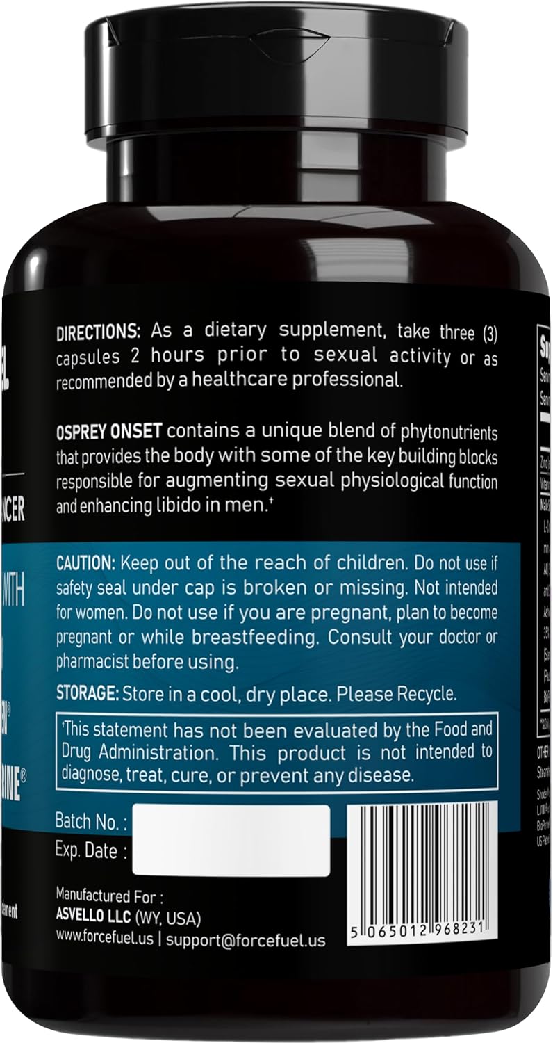 Osprey Onset - Cápsulas para hombres con Tongkat Ali, Ashwagandha y Bioperine (30 dosis)