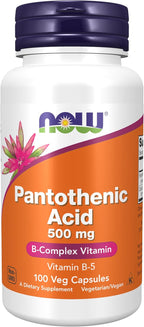 NOW Foods Ácido Pantoténico (Vitamina B5) 500 mg, 100 Cápsulas
