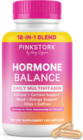 Pink Stork Hormone Balance Multivitamin for Women | Multivitamínico para Mujeres con Vitex, Ashwagandha y Magnesio | 60 Cápsulas Veganas