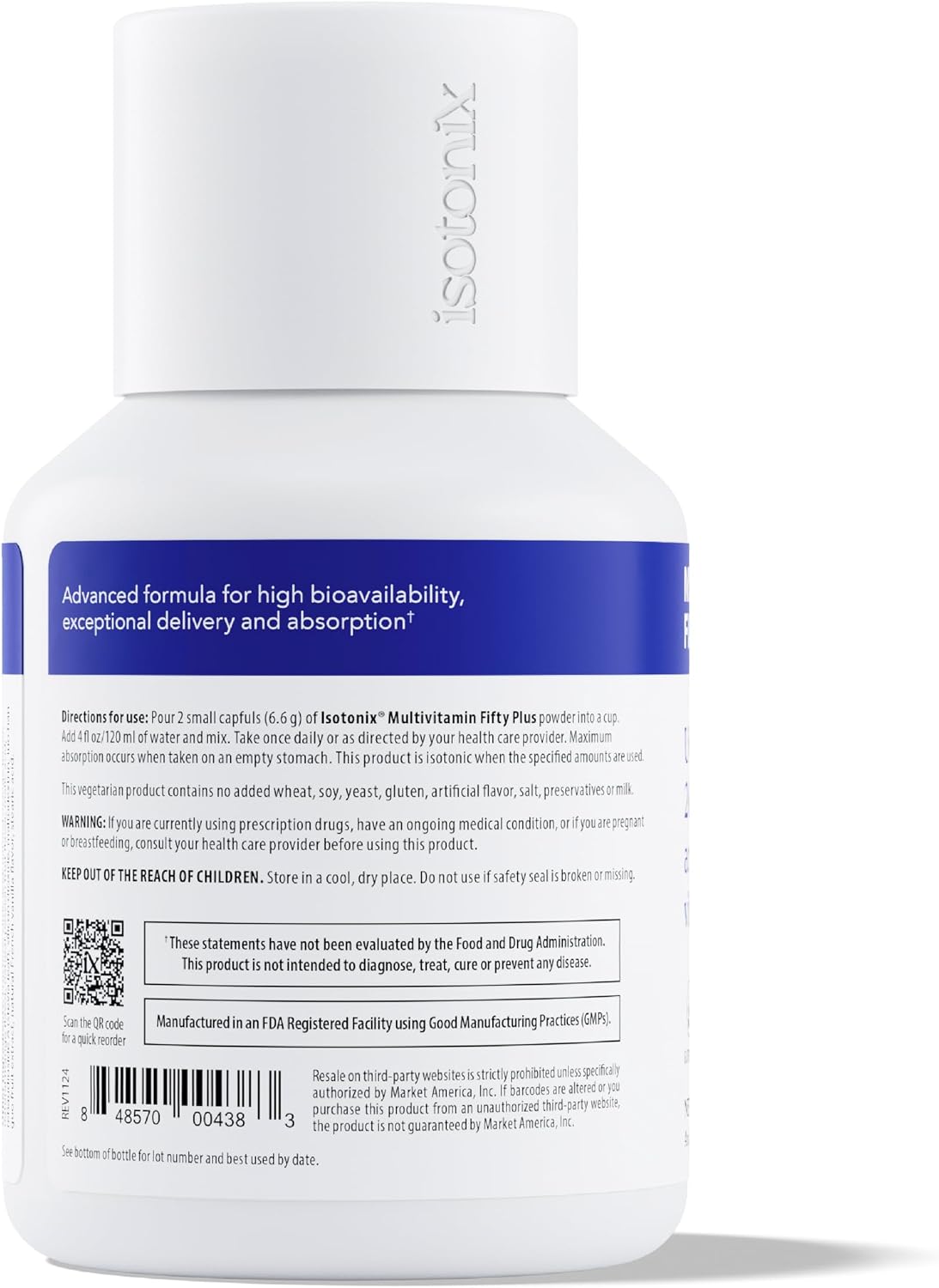 Isotonix Multivitamin Fifty Plus – Multivitamínico diario para adultos mayores de 50 años
