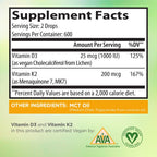 Zoomavit Vegan Liquid Drops Vitamina D3 K2 (MK7) - 100% Vegetal - 1000 UI D3 + 200 mcg K2 por dosis