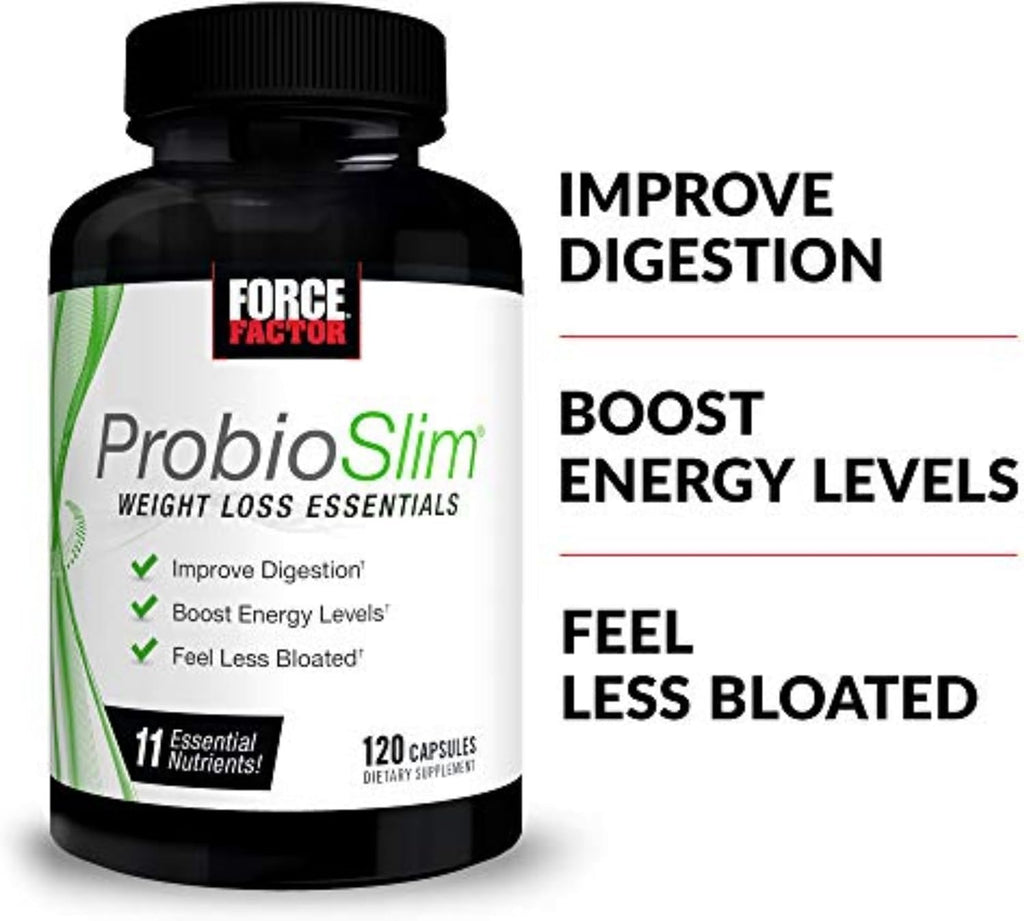 Force Factor ProbioSlim - Suplemento para el Control de Peso con Probióticos y Té Verde, 120 Cápsulas