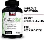 Force Factor ProbioSlim - Suplemento para el Control de Peso con Probióticos y Té Verde, 120 Cápsulas