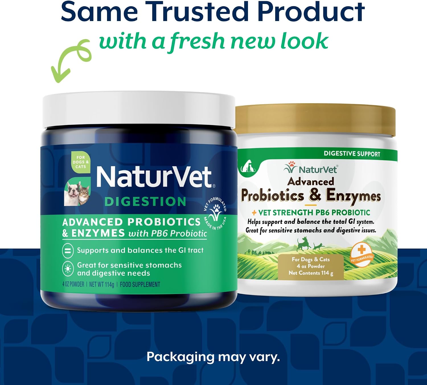 NaturVet Probióticos y Enzimas Avanzados con Probiótico PB6 de Fuerza Veterinaria - Apoya y Equilibra Mascotas con Estómagos Sensibles - para Perros y Gatos (113 g)