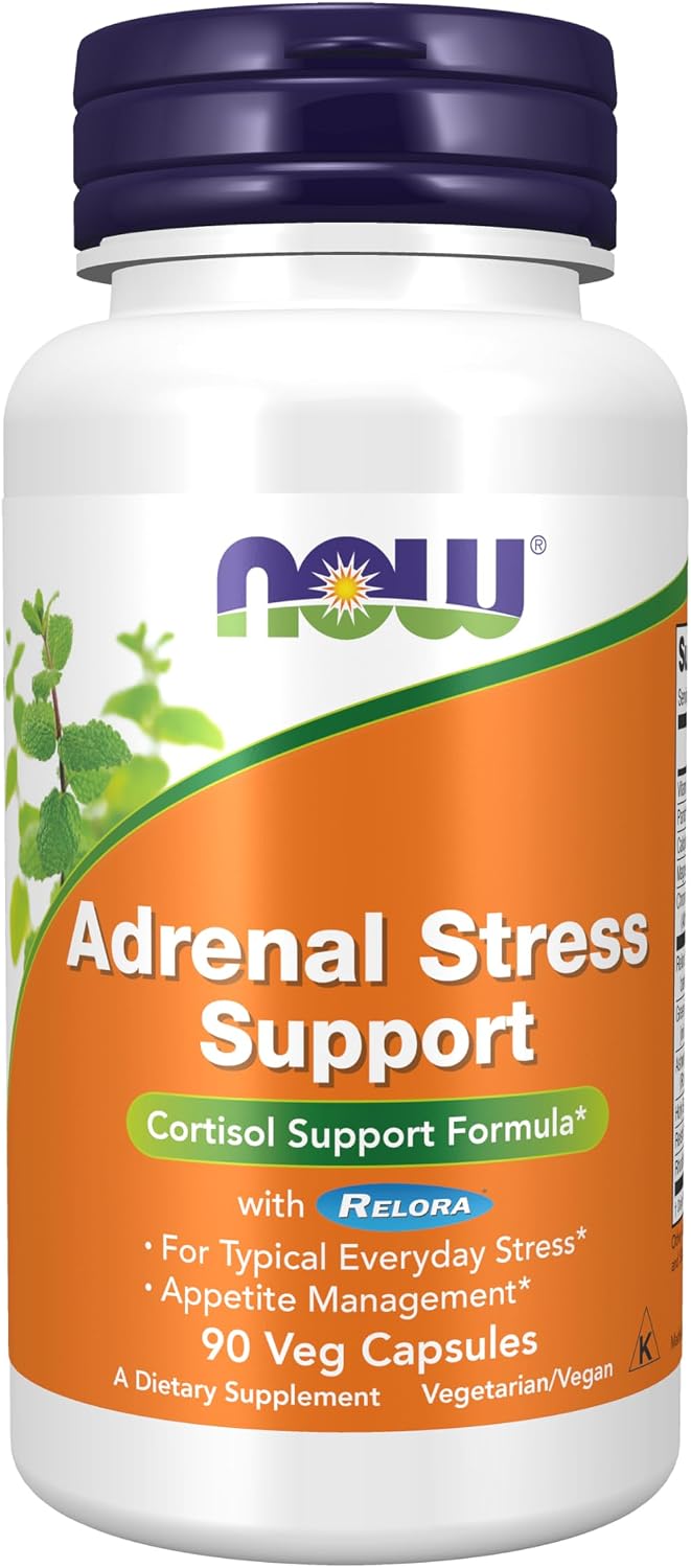 NOW Foods Suplemento para el Estrés Adrenal, Fórmula con Relora, 90 Cápsulas Vegetales