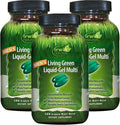 Irwin Naturals Men's Living Green Daily Multivitamin - 120 Cápsulas Blandas (Pack de 3)
