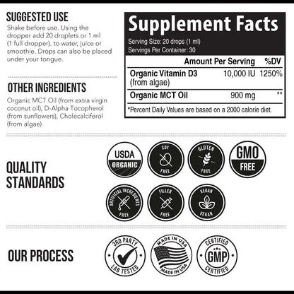 Vitamina D3 Orgánica 10.000 UI - Gotas – Forma de vitamina D: Opta por D3 (colecalciferol), la más eficaz y – Image 6
