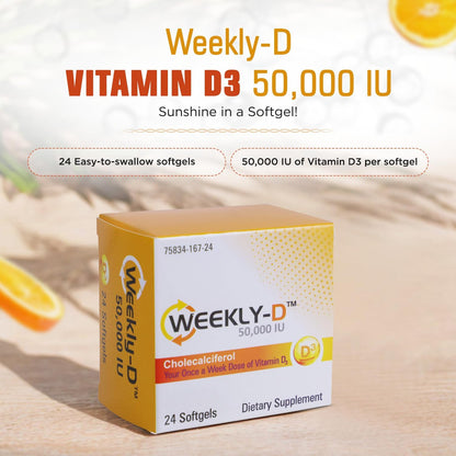 Nivagen Weekly-D Vitamina D3 50.000 UI – El mantenimiento de los huesos en condiciones normales. – Image 2