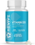 Revive MD Vitamina D3 5000 IU - 60 Cápsulas Blandas - Colecalciferol de Alta Potencia