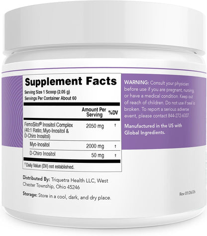 FemoSitol Inositol en Polvo - Complejo de Myo-Inositol y D-Chiro Inositol 40:1 (123 g) – Image 3