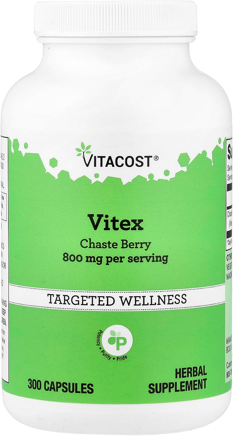 Vitacost Vitex Agnus-Castus Chaste Berry - 800 mg por porción - 300 Cápsulas