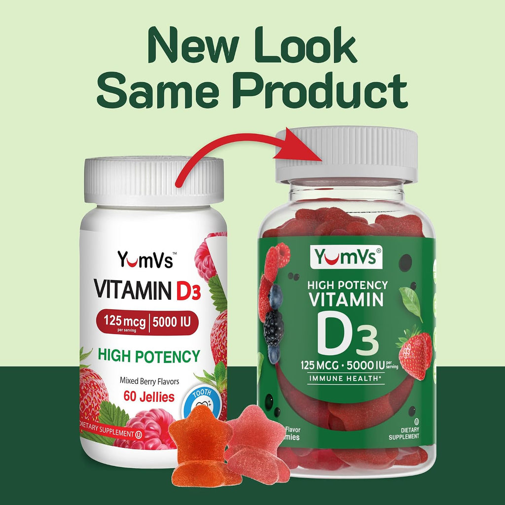 YUM-V'S Vitamina D3 Gummies 5000 IU – 60 Gominolas