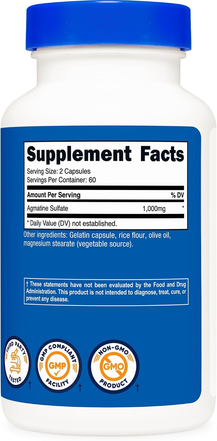 Nutricost Agmatine Sulfate 1000mg, 120 Cápsulas