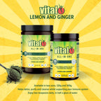 Vital All-in-One Daily Powdered Supplement - Super Greens Powder con Probióticos y Antioxidantes - Limón y Jengibre, 120 g