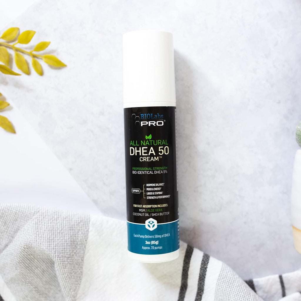 Crema DHEA 50mg para Mujer y Hombre - Hidratante Corporal Natural - Sin Perfume - 85g