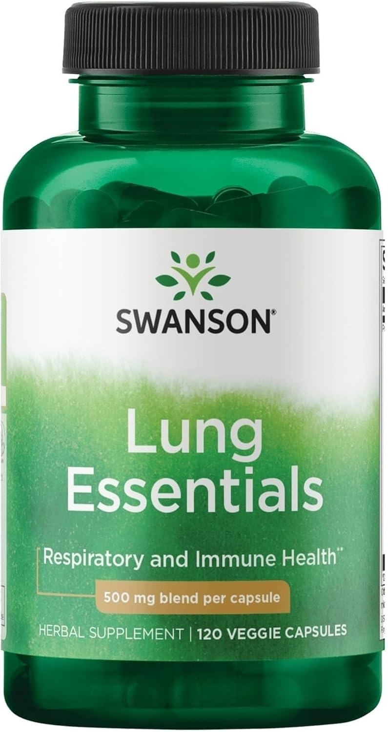 Swanson Lung Essentials 500 mg - 120 Cápsulas Veganas (Pack de 4)