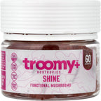 Troomy Shine Gominolas de Tremella con Biotina y Colágeno para Cabello, Piel y Uñas - Sabor Melocotón Blanco y Granada - 30 Gomitas