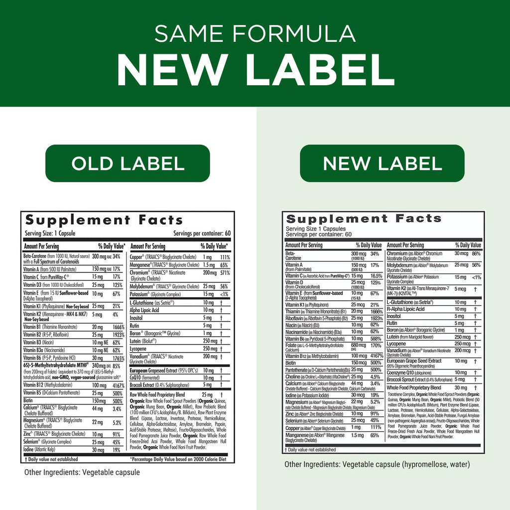 EMERALD LABS Mujeres 45+ Multivitamínico 1 al Día - 60 Cápsulas Vegetales