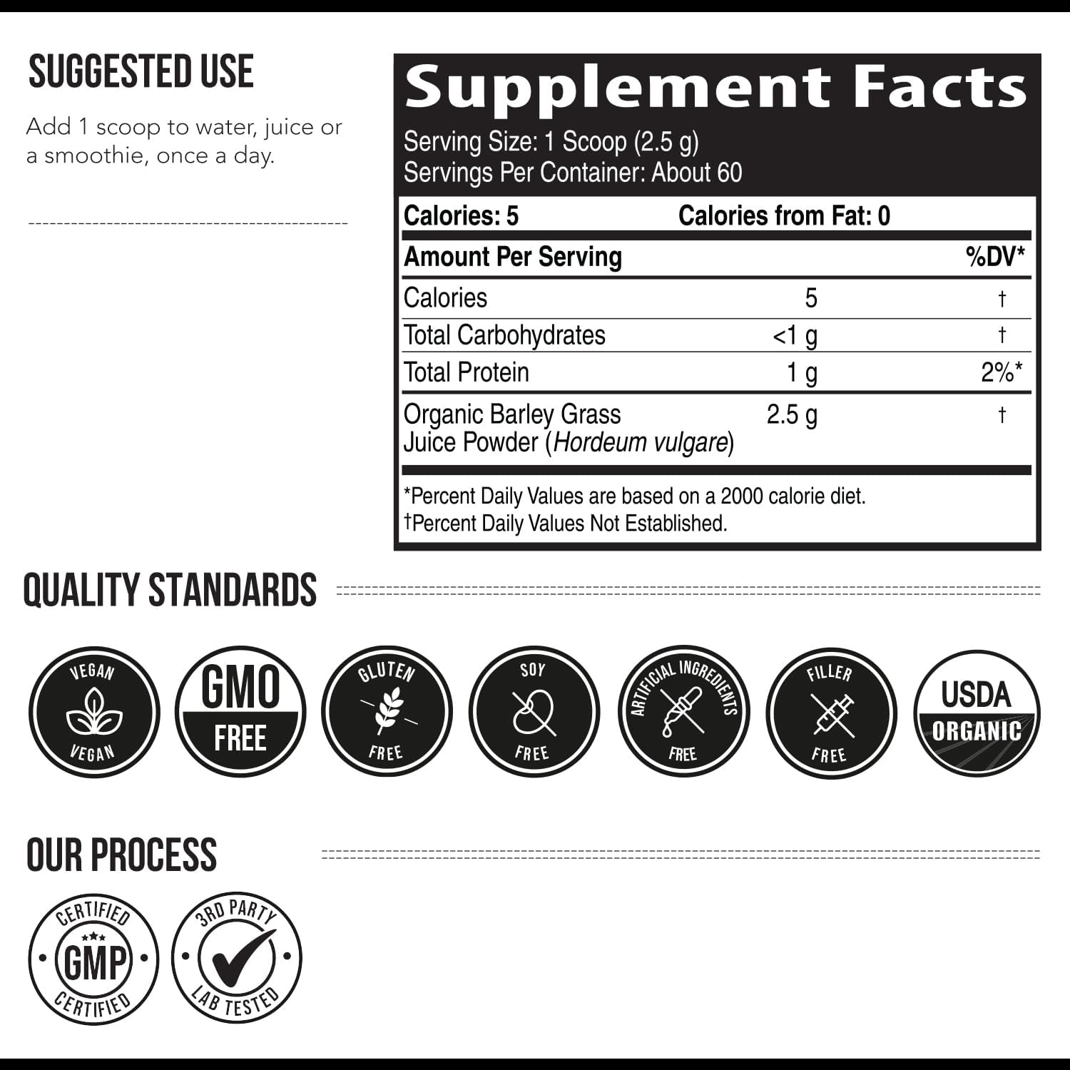 Organic Barley Grass Juice Powder - Cultivado en Suelo Volcánico de Utah - Forma Cruda y Bioactiva, Prensado en Frío y Secado con CO₂ – Sin Gluten, Sin OGM, Vegano - Complementa el Polvo de Jugo de Wheatgrass - 150 g