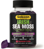 Sakoon nutrition - Gominolas de Musgo de Mar Irlandés con Saúco y Aceite de Semilla Negra, Sabor Frambuesa, 60 ud.