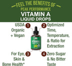 Peak Performance Gotas Líquidas Orgánicas de Vitamina A - Suplemento Vegano con Retinil Palmitato de Alta Biodisponibilidad - Sin Gluten, Sin Azúcar - 30 ml