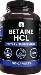 PURE ORIGINAL INGREDIENTS Betaine HCL, 100 Cápsulas - Puro, Sin Aditivos