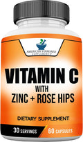 American Standard Supplements Vitamina C 2000mg, Zinc 40mg y Escaramujo 50mg - 60 Cápsulas