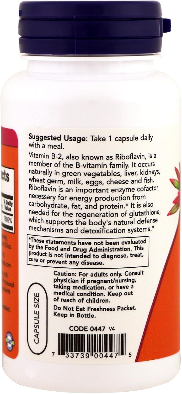 Vitamina B-2 (Riboflavina) 100 mg, 100 Cápsulas (Pack de 3)