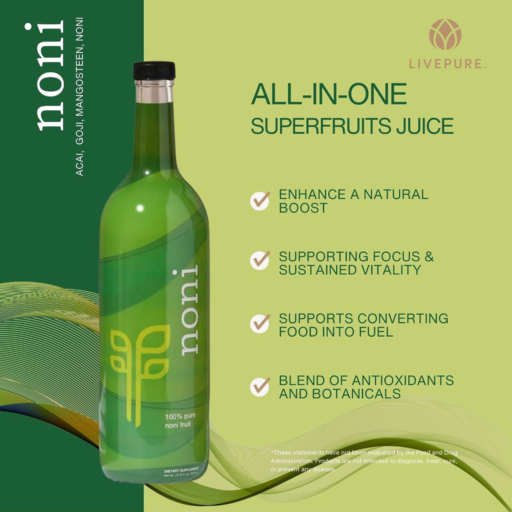 PURE Noni (750 ml) - Zumo de Noni Puro, sin Aditivos, Rico en Antioxidantes