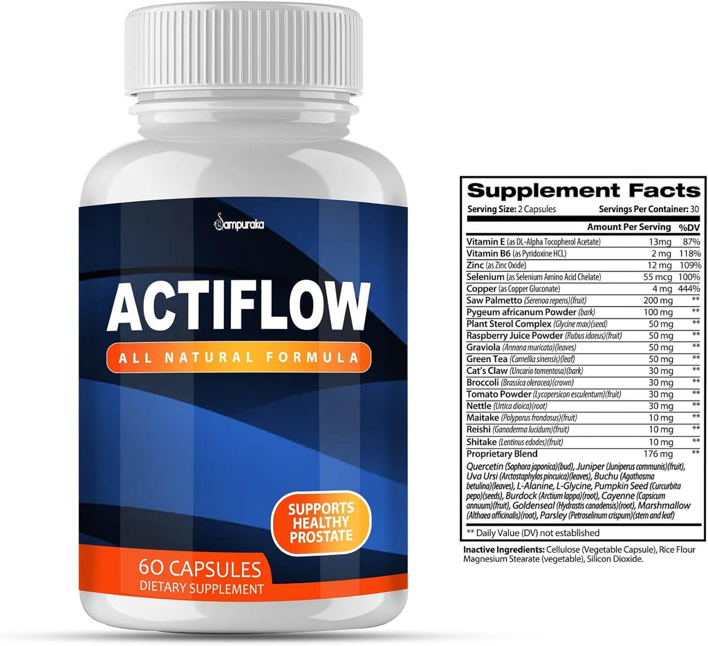 Actiflow New Advanced Formula Supplement - 3 Packs 90 Days Supply