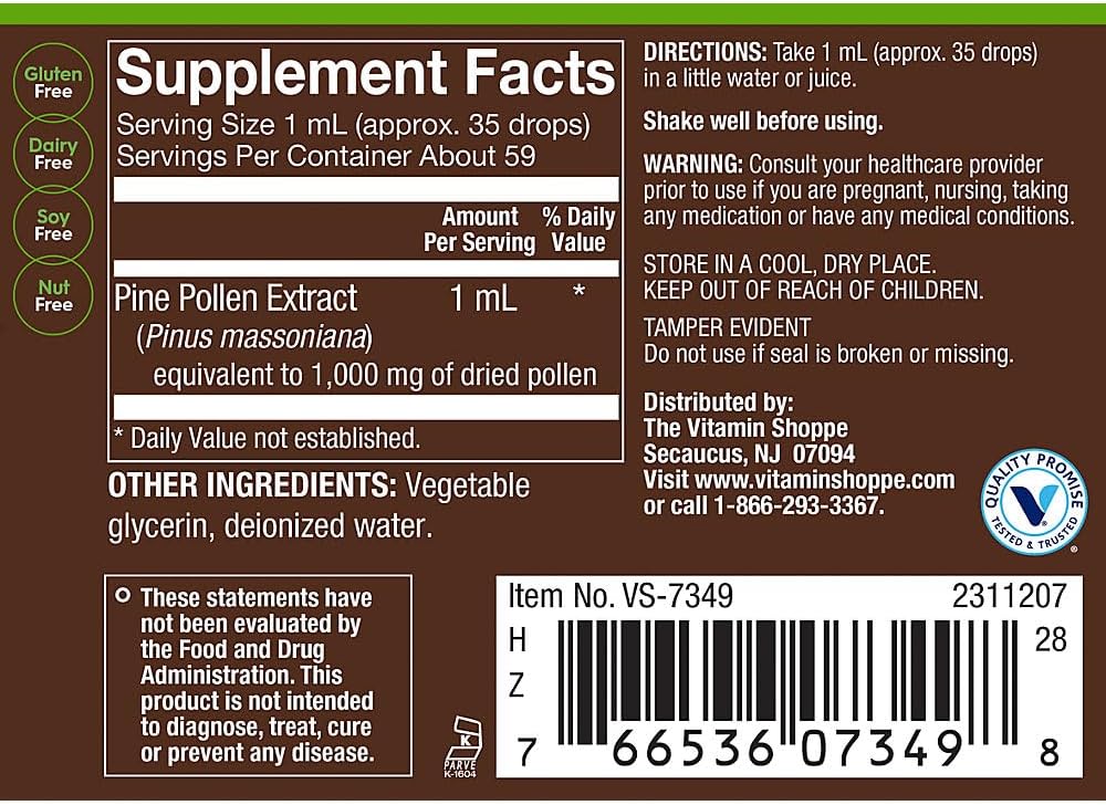 Polen de Pino Líquido – Superalimento para el Sistema Inmunitario (59 ml / 59 porciones)