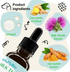 Cardo Mariano para Perros - Apoyo Hepático y Renal, con Aceite de Salmón de Alaska y Cúrcuma - Complemento Herbario Formulado por Veterinarios (2 Envases de 59 ml)
