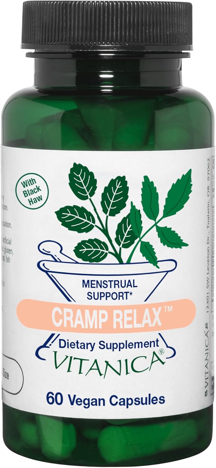 Vitanica Cramp Relax, Apoyo Menstrual, Vegano, 15 Cápsulas