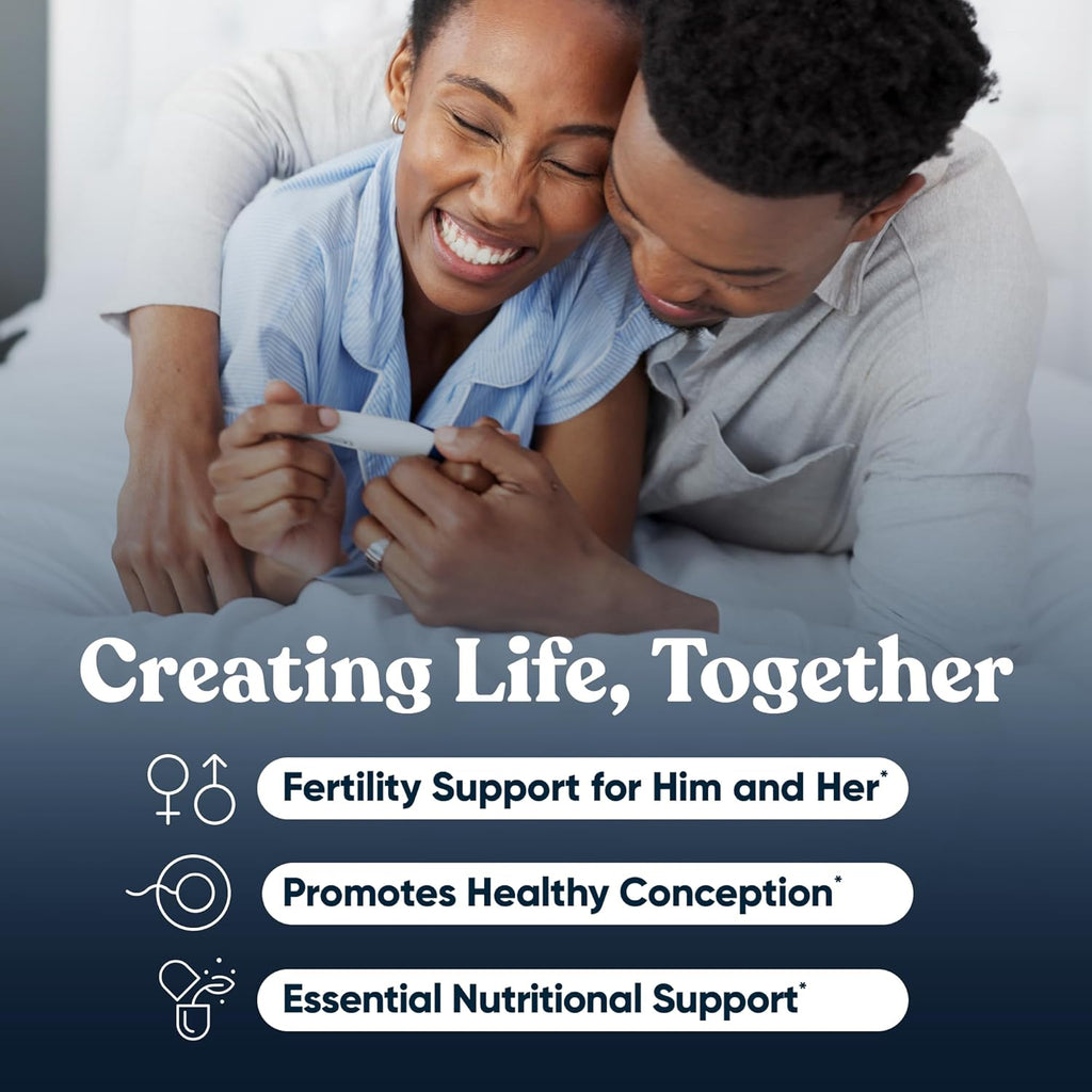 Conception for Her & Conception for Him Bundle - Suplementos de Fertilidad para Parejas - 120 Cápsulas Vegetarianas