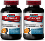 Restore Hair Color - Fórmula Anticanas Natural para Hombres y Mujeres - 2 Botes de 120 Cápsulas