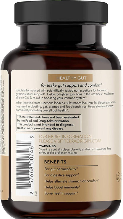 TERRA ORIGIN Healthy Gut Cápsulas para la – Vitamina C y D: Refuerzan el sistema inmunitario y actúan como – Image 4