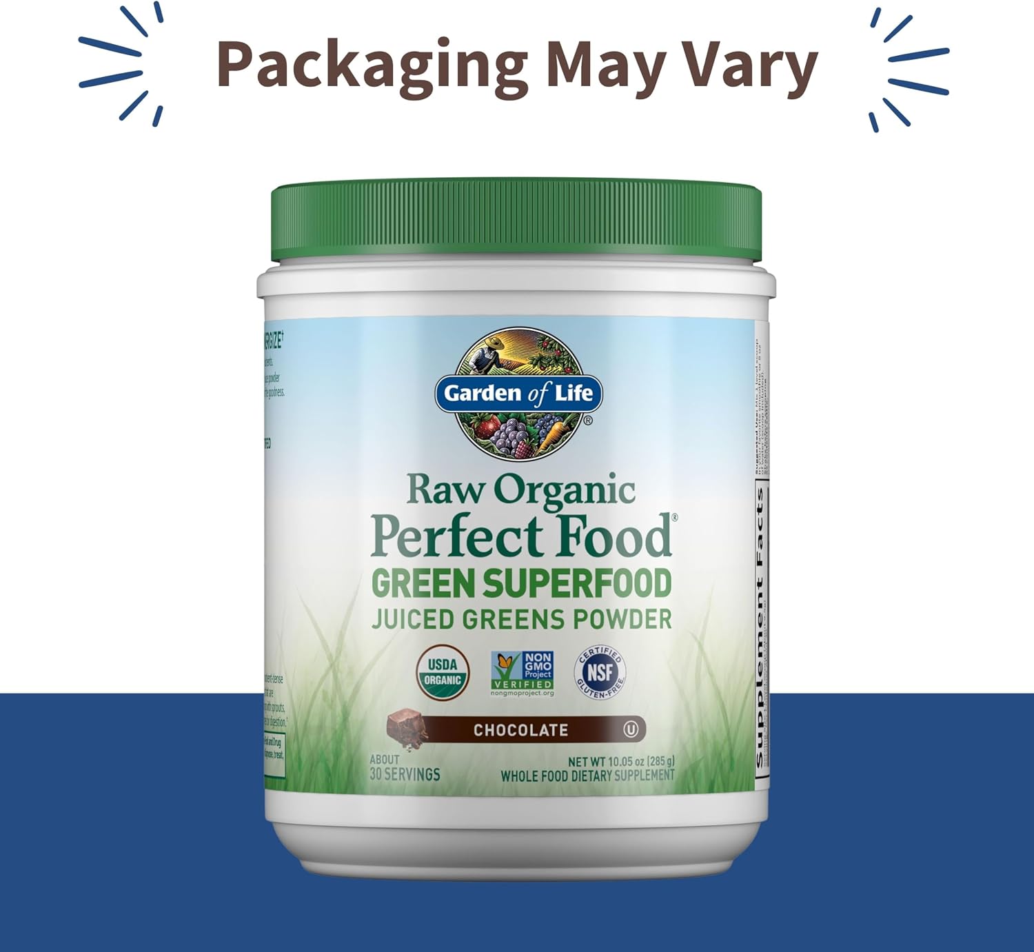 Garden of Life Raw Organic Perfect Food - Superalimento Verde en Polvo Sabor Chocolate, 30 Raciones