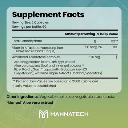 Mannatech Advanced Ambrotose 120 Cápsulas – Salud digestiva: El aloe vera puede ayudar a mantener una función – Image 2