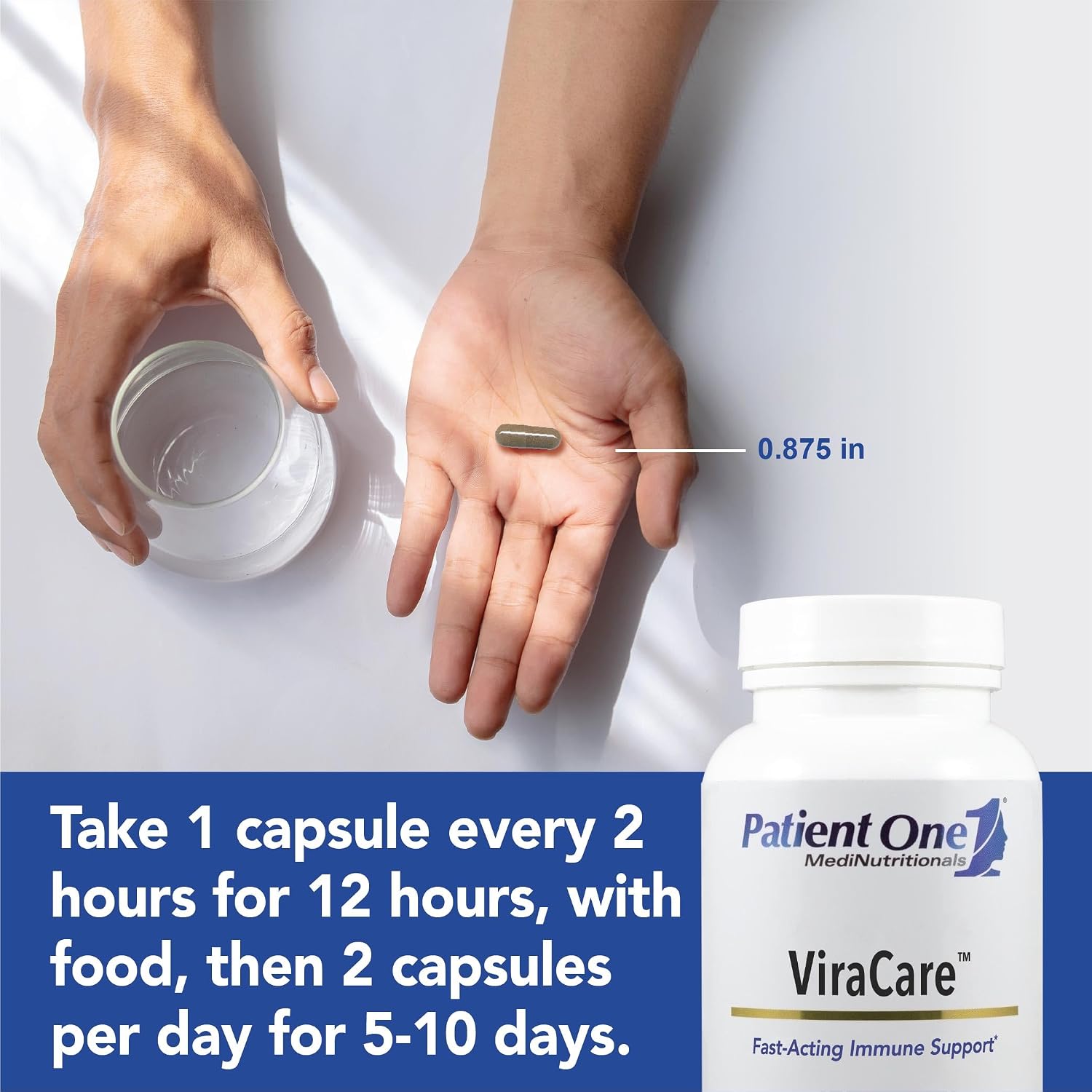 Patient One ViraCare | Suplemento de Apoyo Inmunológico y Respiratorio de Acción Rápida | con Equinácea, Andrografis, Saúco, Astrágalo | 35 Cápsulas