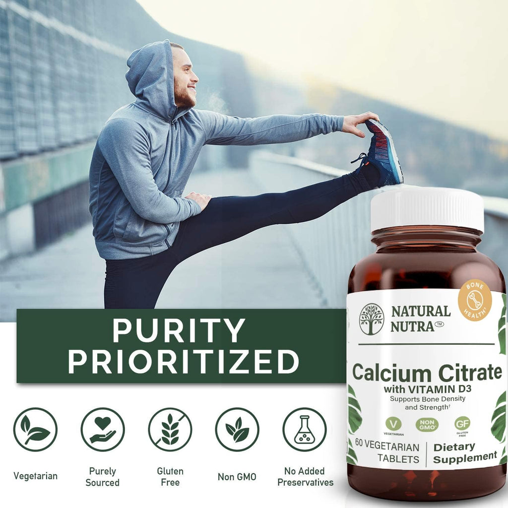 Natural Nutra Citrato de Calcio con Vitamina D3 – 60 Comprimidos