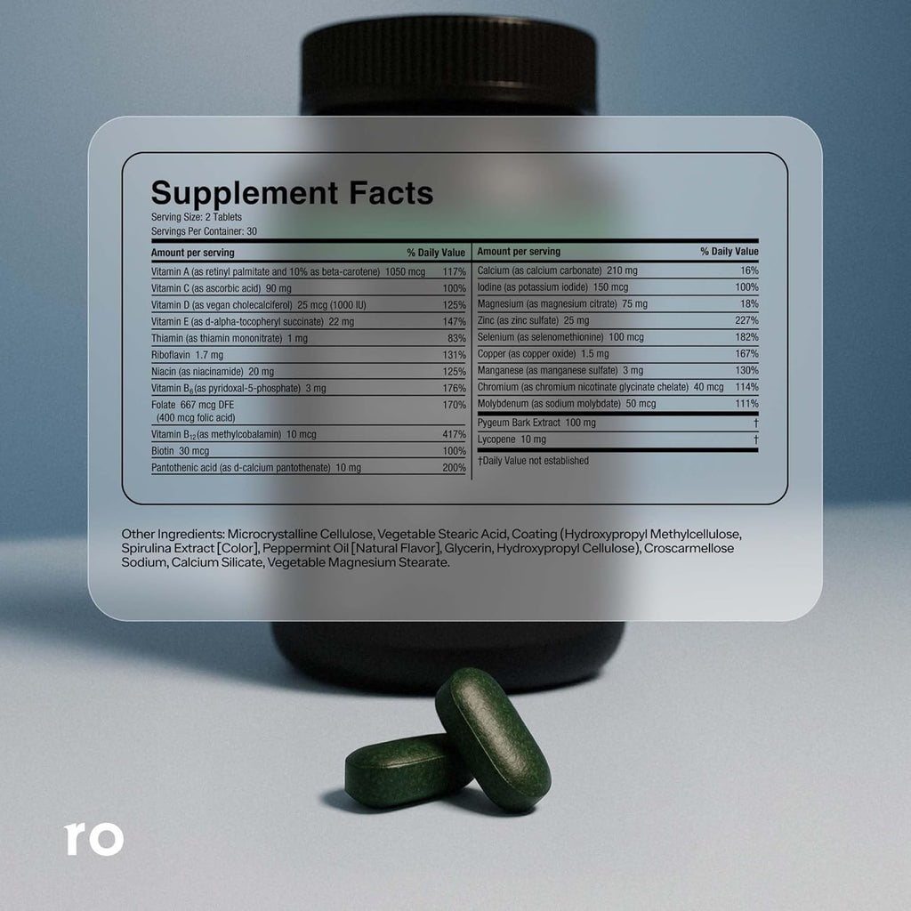 Ro Daily Multivitamínico para Hombres | 23 Nutrientes Esenciales | 60 Comprimidos