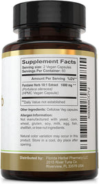 Florida Herbal Pharmacy - Extracto de Verdolaga (Purslane) en Cápsulas 10:1, 120 Cápsulas