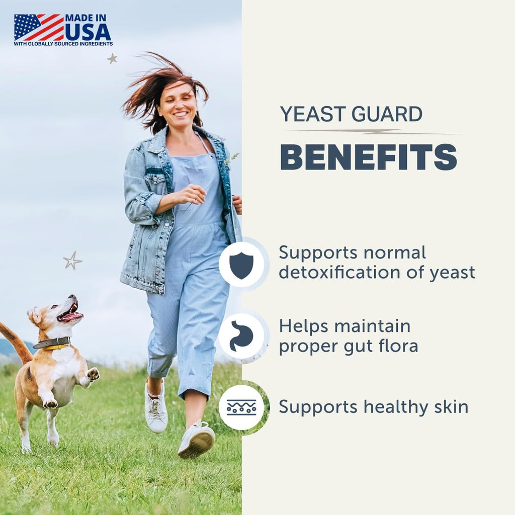 Four Leaf Rover Yeast Guard - Apoyo para la Piel y Orejas de Perros - Formulado por Veterinarios con Hierbas Orgánicas - 30 Días