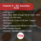 Vitamin C DC Powder - 1 kg (2.2 lb) - Mezcla de Ácido Ascórbico y HPMC para Compresión Directa
