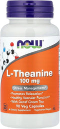 NOW Foods L-Teanina 100 mg, 90 cápsulas (Pack de 3)