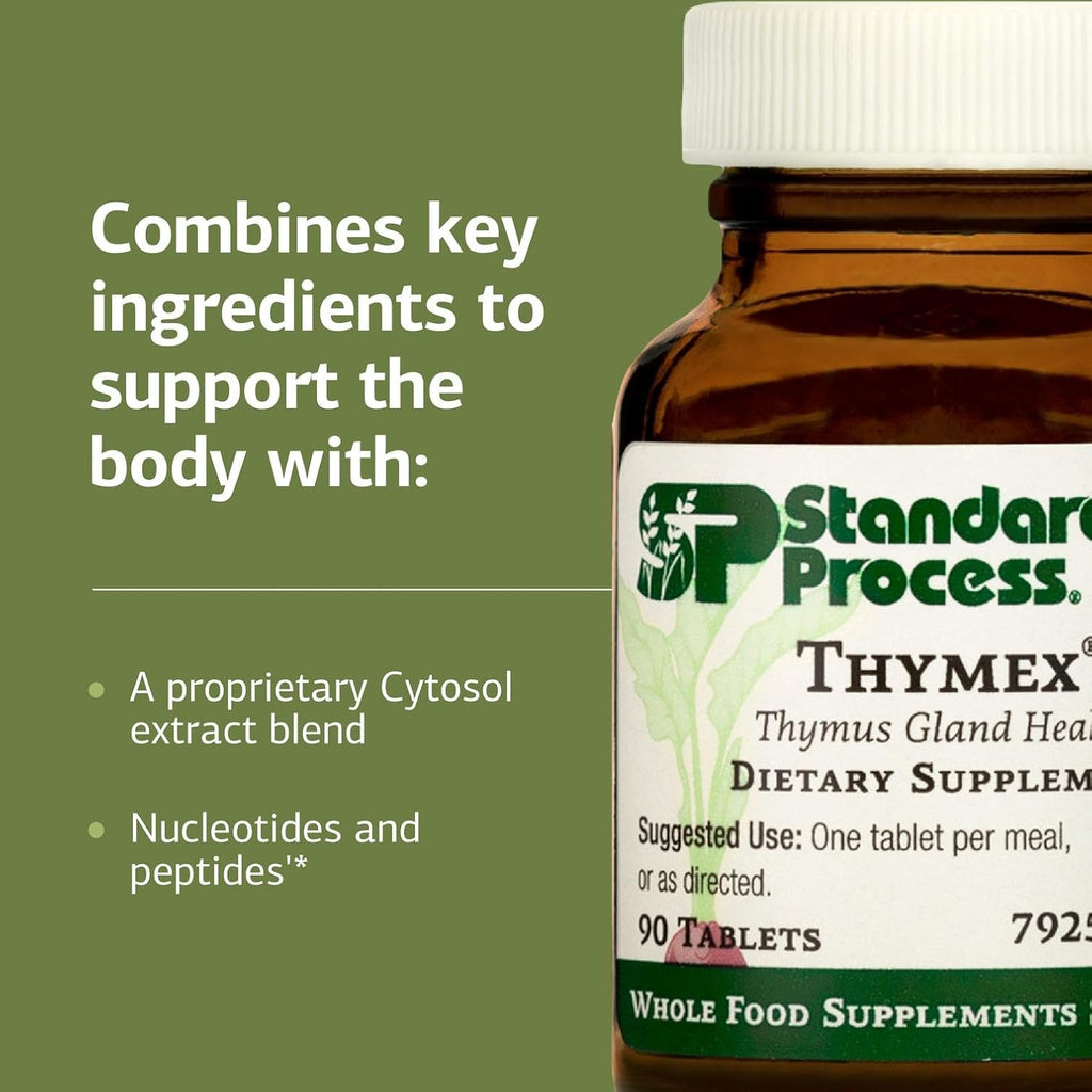 Standard Process Thymex - Suplemento con Extracto Cytosol de Timo para la Salud Inmunitaria - 90 Comprimidos
