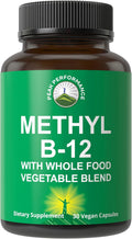 Metil B12 con Mezcla de Frutas y Verduras Enteras - 30 Cápsulas Veganas