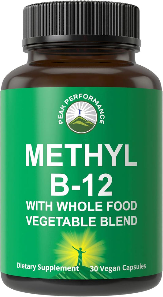 Metil B12 con Mezcla de Frutas y Verduras Enteras - 30 Cápsulas Veganas