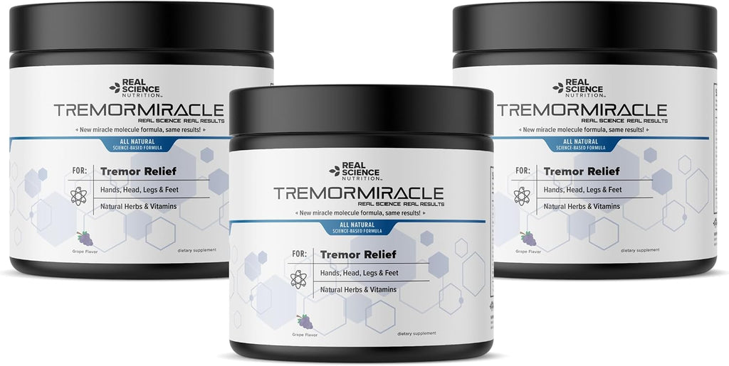 Tremor Miracle - Complemento Herbal en Polvo para Temblores Esenciales, Sabor Uva (381 g)